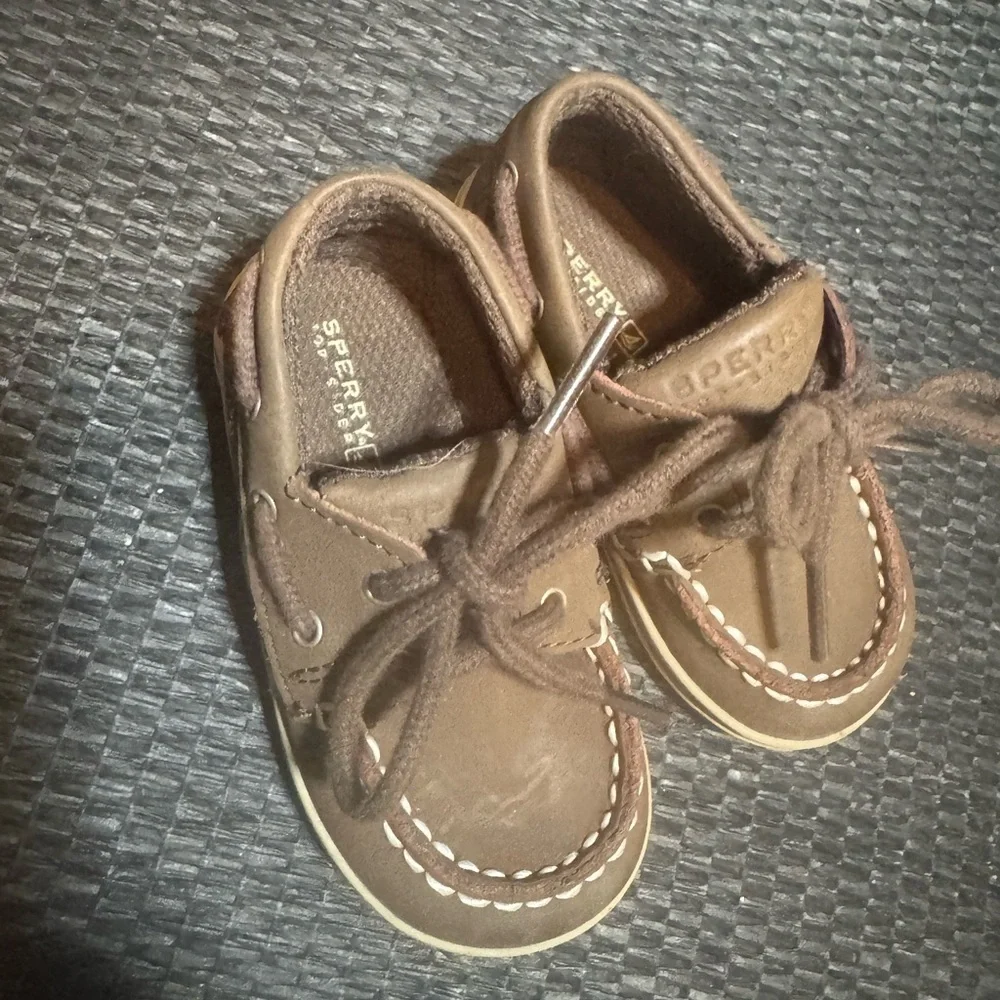 Sperry Brown Leather Kid Shoes